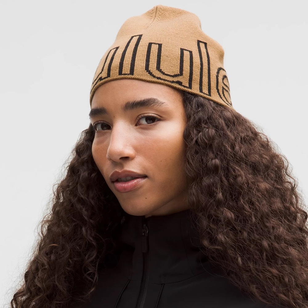 Lyly lemon Wordmark Merino Wool Beanie